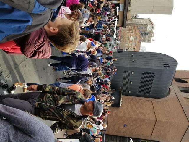 Waiting to get on ice at downtown Denver outdoor rink