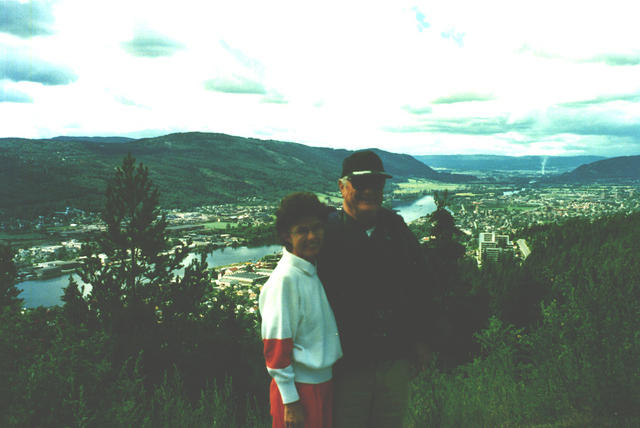 Kari showing the view of Drammen