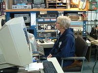 Louise at the marine radioteletype.