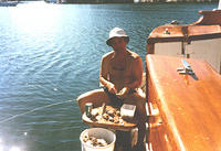 Grant busy chucking oysters